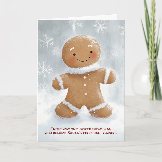 Gingerbread Man Personal Trainer Weihnachten Karte (Vorderseite)