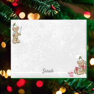 Gingerbread Man Personalize Name Kleine Geschenk Post-it Klebezettel