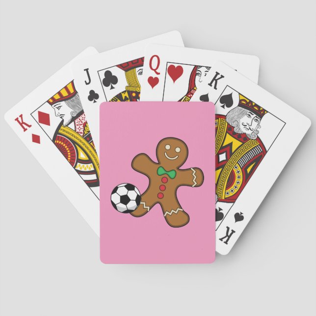Gingerbread Man Playing Soccer Spielkarten (Rückseite)