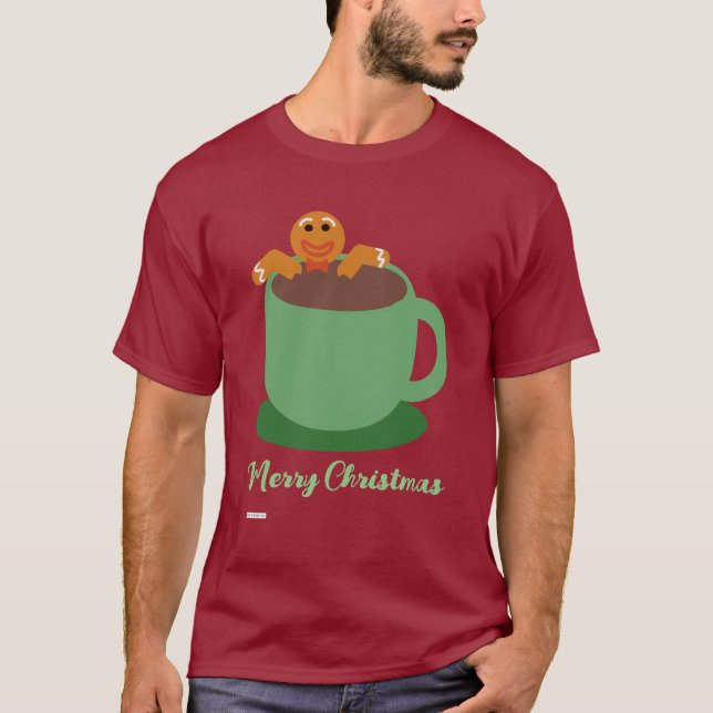 Gingerbread Man Relaxen Kakao Urlaub Spaß T-Shirt (Vorderseite)