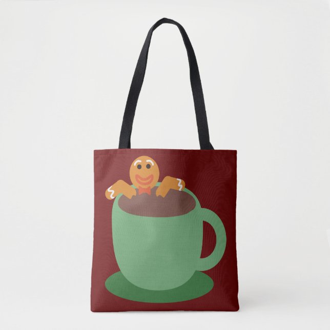 Gingerbread Man Relaxen Kakao Urlaub Spaß Toon La Tasche (Vorderseite)