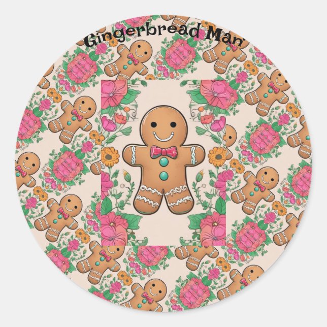 Gingerbread Man Runder Aufkleber (Vorderseite)