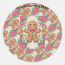 Gingerbread Man Runder Aufkleber