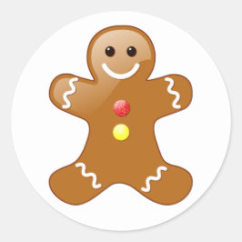 Gingerbread Man Runder Aufkleber