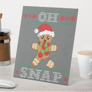 Gingerbread Man Shirt Geschenk Oh schläfchen Weihn Sockelschild