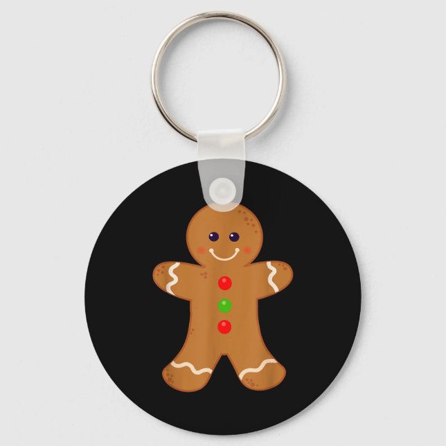 Gingerbread Man Shirt Weihnachtsplätzchen Backen H Schlüsselanhänger (Vorderseite)