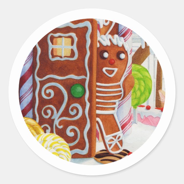 GINGERBREAD MAN Small Round Stickers (Vorderseite)