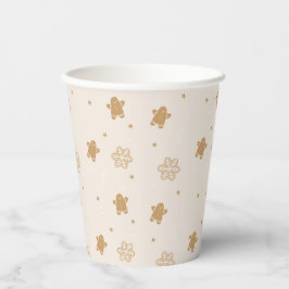 Gingerbread Man Snowflakes Weihnachtsmuster Pappbecher