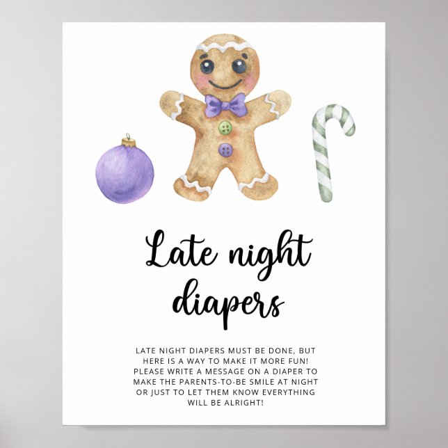 Gingerbread man \ Spate night diapers game Poster (Vorne)