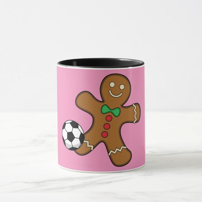 Gingerbread Man spielt Fußball Tasse (Zentrum)