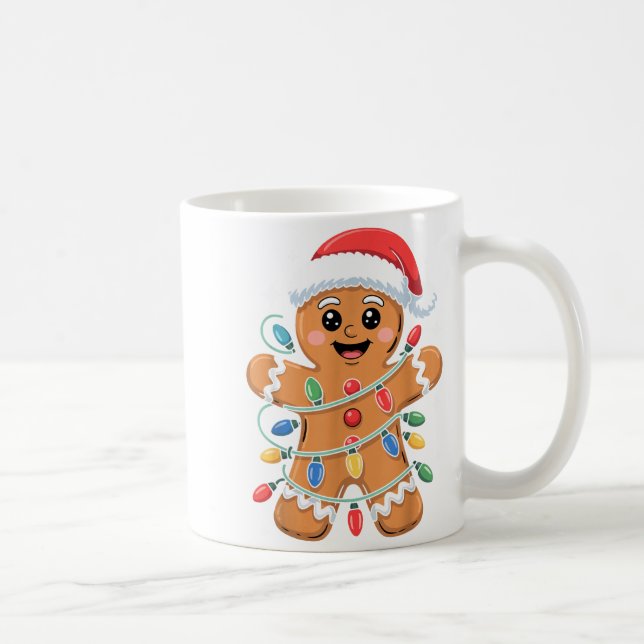 Gingerbread Man Tangled Christmas Lights  Kaffeetasse (Rechts)