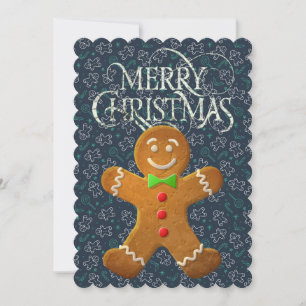 GingerBread Man Weihnachtsmann-Falt-Karte Ankündigung