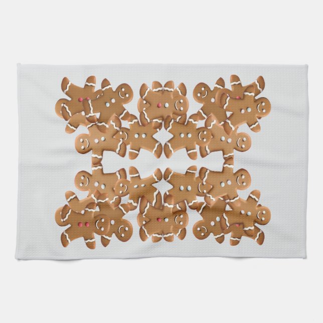 Gingerbread Man Weihnachtsplätzchen Urlaub Backen  Geschirrtuch (Horizontal)