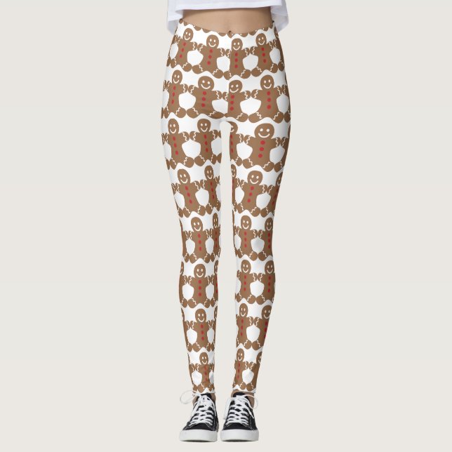 Gingerbread Man White Leggings (Vorderseite)