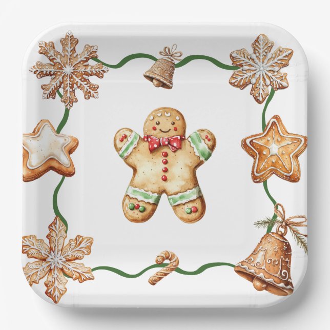 Gingerbread Man | Winter Christmas Plates Pappteller (Vorderseite)