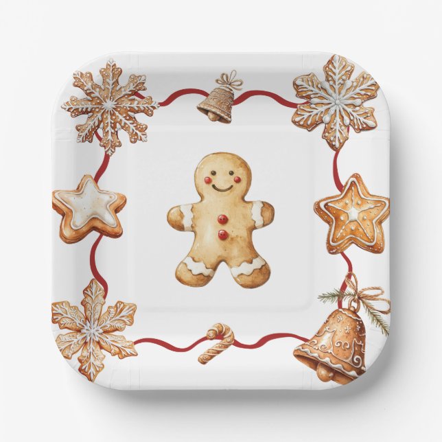 Gingerbread Man | Winter Christmas Plates Pappteller (Vorderseite)