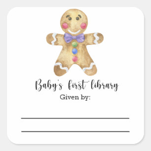 Gingerbread-Mann - Baby's erste Bibliothek Quadratischer Aufkleber