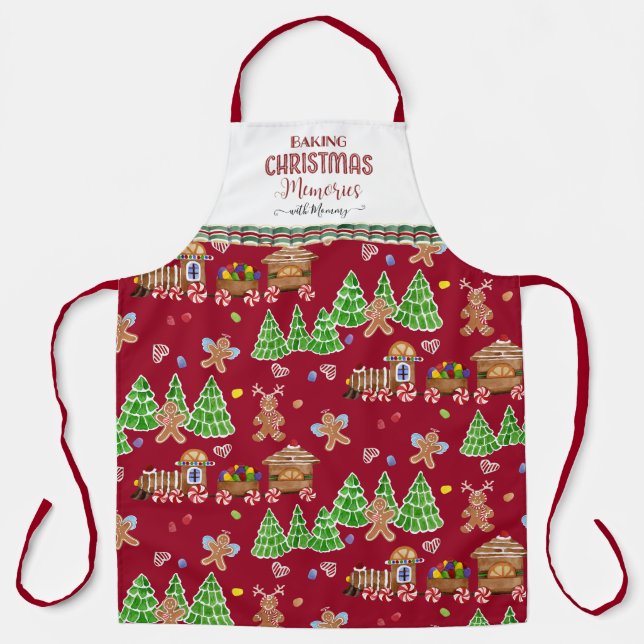 Gingerbread Mann Backen Weihnachtsgebäck Erinnerun Schürze (Vorderseite)