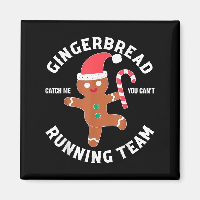 Gingerbread-Mann, der Team Funny läuft, kann man n Magnet (Vorne)