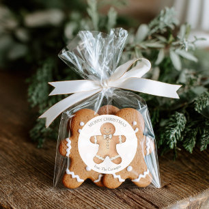 Gingerbread Mann Frohe Weihnachten Runder Aufkleber