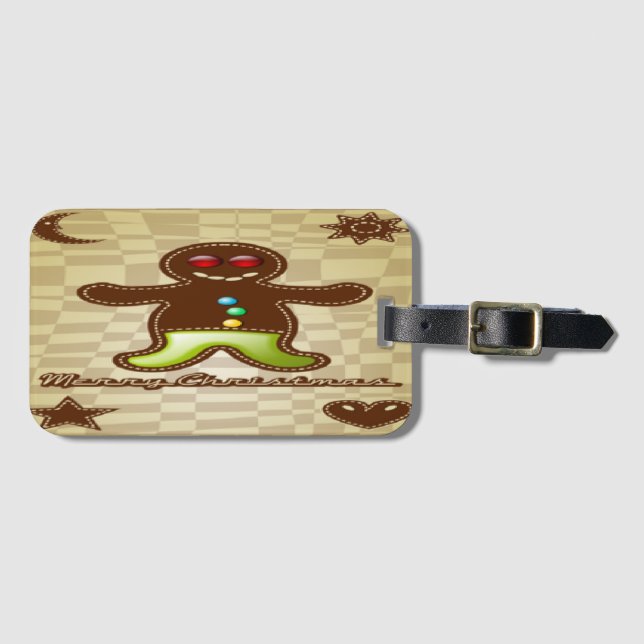 Gingerbread-Mann-Keks Gepäckanhänger (Vorderseite (Horizontal))