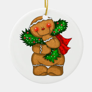 Gingerbread-Mann Keramik Ornament