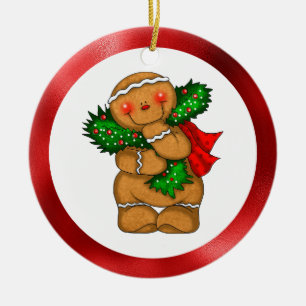 Gingerbread-Mann Keramik Ornament