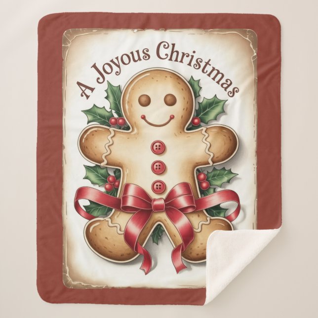 Gingerbread Mann - Kuschelgeschenk für die Feierta Sherpadecke (Vorderseite)