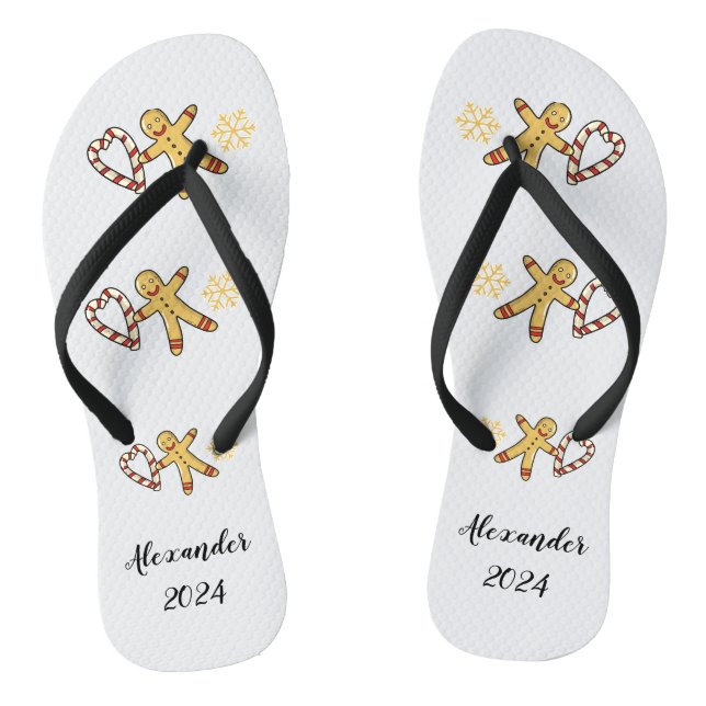 Gingerbread-Mann-Liebe Flip Flops (Fußbett)