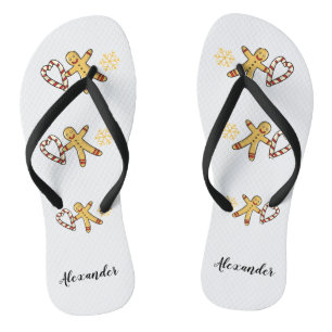 Gingerbread-Mann Liebe Flip Flops