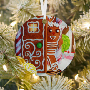 GINGERBREAD-MANN Metall-Kreisschmuck Ornament Aus Metall
