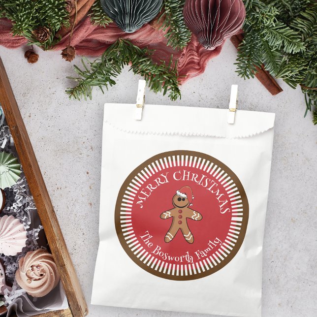 Gingerbread Mann mit Weihnachtsmannmütze Frohe Wei Geschenktütchen (Von Creator hochgeladen)