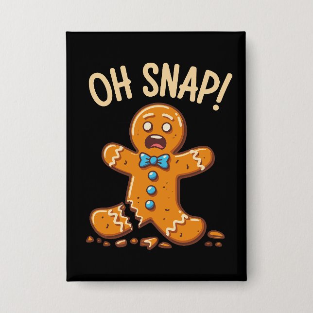 Gingerbread Mann Oh schläfst Weihnachtskekse Backe Button (Vorderseite)