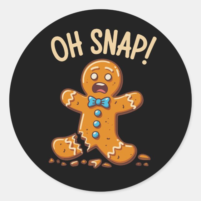 Gingerbread Mann Oh schläfst Weihnachtskekse Backe Runder Aufkleber (Vorderseite)