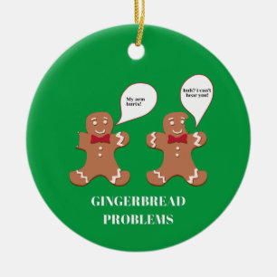 Gingerbread Mann Probleme Sonnige Weihnachtsschmuc Keramik Ornament