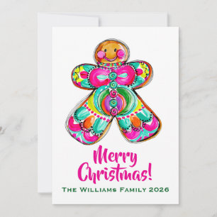 Gingerbread Mann Rosa Weihnachten Boho