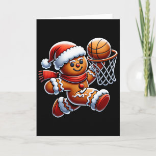 Gingerbread Mann spielt Skelett Weihnachten Xmas K Karte