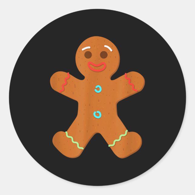 Gingerbread-Mann-Weihnachtsplätzchen-Backen Runder Aufkleber (Vorderseite)
