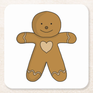 GingerBread Mann Weihnachtsplätzchen Rechteckiger Pappuntersetzer