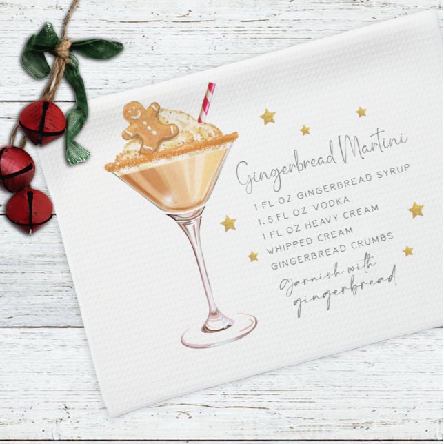 Gingerbread Martini Drink Holiday Weihnachten Reze Geschirrtuch (Von Creator hochgeladen)