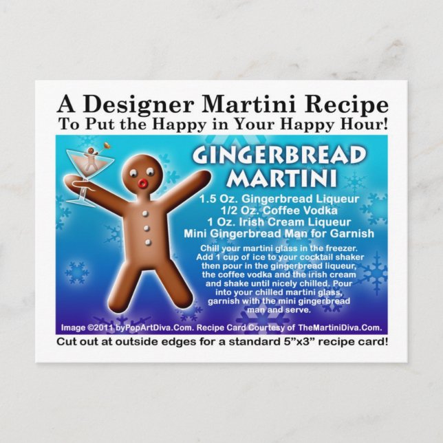 Gingerbread Martini Rezept Postkarte (Vorderseite)