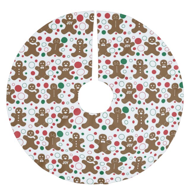 Gingerbread Men - Baumrock Polyester Weihnachtsbaumdecke (Vorderseite)