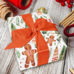Gingerbread Men & Christmas Greenery Geschenkpapier<br><div class="desc">Dieses festliche Verpackungspapier bietet wunderbar illustrierte Süßspeisen und festliche Vegetation in zarter Wasserfarbe und verleiht Ihren Urlaubsplänen eine natürliche und süße Touch. Dieses Packpapier,  das sich perfekt für die Liebsten eignet,  bringt Urlaubsjubiläum in Ihre Geschenke und kombiniert klassische Weihnachtsmotive mit künstlerischem Flair für eine wunderbar verpackte,  unvergessliche Urlaubssaison.</div>