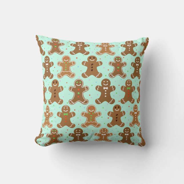 Gingerbread Men Christmas Pattern Kissen (Vorderseite)