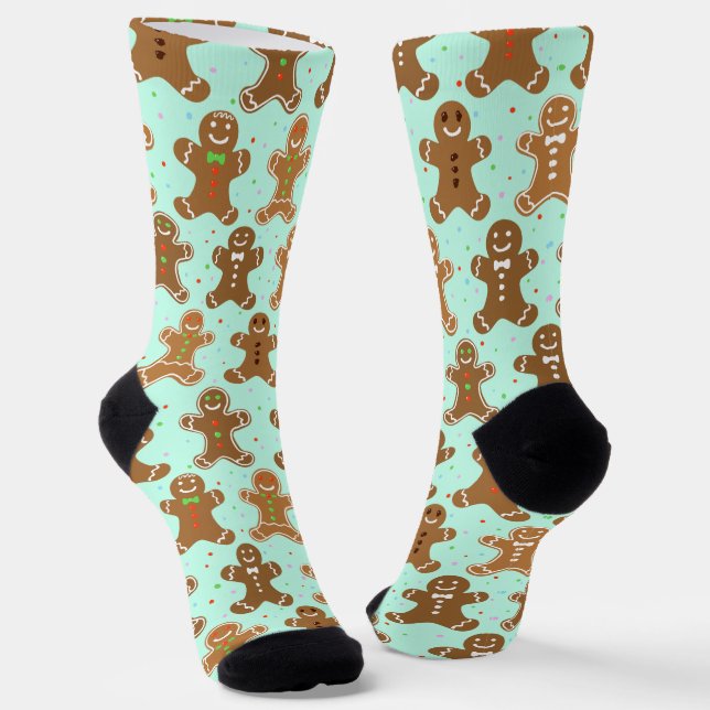 Gingerbread Men Christmas Pattern Socken (Gewinkelt)