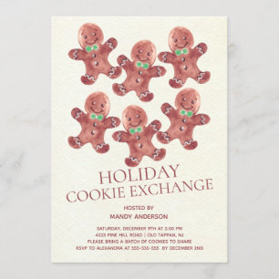 Gingerbread Men Holiday Cookie Exchange Invitation