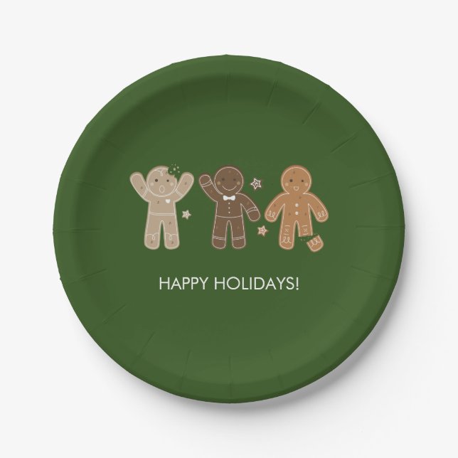 Gingerbread Men Holiday Paper Plate Pappteller (Vorderseite)