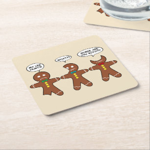 Gingerbread Men My Leg Hurts Holiday Rechteckiger Pappuntersetzer