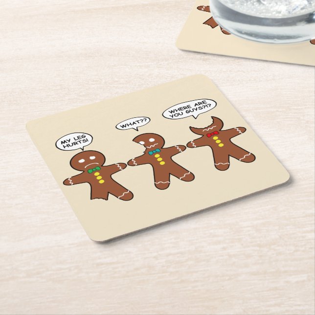 Gingerbread Men My Leg Hurts Holiday Rechteckiger Pappuntersetzer (angewinkelt)