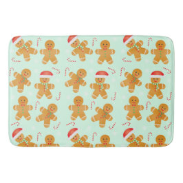 Gingerbread Men Pattern Badematte